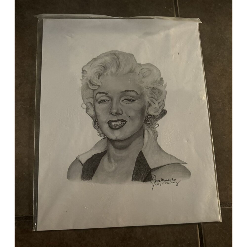 Hand-drawn Marilyn Monroe Portrait By George Murray in a Sealed Envelope